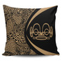 Marquesas Islands Pillow Cover Lauhala Gold Circle Style