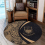 Tuvalu Round Rug Lauhala Gold Circle Style