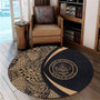 Palau Round Rug Lauhala Gold Circle Style