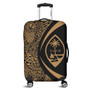 Guam Luggage Cover Lauhala Gold Circle Style