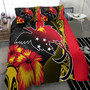 Papua New Guinea Bedding Set Paradise Bird With Tribal Pattern