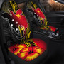 Papua New Guinea Car Seat Covers Paradise Bird With Tribal Pattern