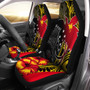 Papua New Guinea Car Seat Covers Paradise Bird With Tribal Pattern