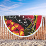 Papua New Guinea Beach Blanket Paradise Bird With Tribal Pattern
