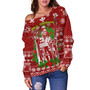 Hawaii Off Shoulder Sweatshirt Christmas Hawaii King Kanaka Maoli Pattern