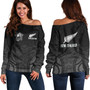 New Zealand Off Shoulder Sweatshirt Rugby Ball Style