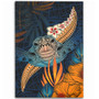 Hawaii Area Rug Turtle Design With Hibiscus Tropical Style