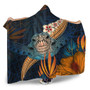 Hawaii Hooded Blanket Turtle Design With Hibiscus Tropical Style
