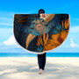 Hawaii Beach Blanket Turtle Design With Hibiscus Tropical Style