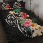 Fiji Quilt Bed Set Coat Of Arms Polynesian With Hibiscus