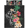 Fiji Quilt Bed Set Coat Of Arms Polynesian With Hibiscus