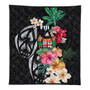 Fiji Premium Quilt Coat Of Arms Polynesian With Hibiscus