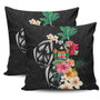 Fiji Pillow Cover Coat Of Arms Polynesian With Hibiscus