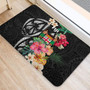 Fiji Door Mat Coat Of Arms Polynesian With Hibiscus