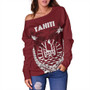 Tahiti Off Shoulder Sweatshirt Coat Of Arms Coconut