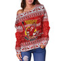 American Samoa Off Shoulder Sweatshirt Nu'uuli Christmas Style