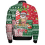 Tonga Bomber Jacket Kilisimasi Fiefia Tropical Xmas Patterns