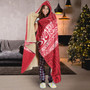 Tahiti Hooded Blanket French Polynesia Pattern Vintage Style