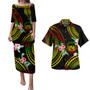 Hawaii Combo Puletasi And Shirt Polynesian Pattern Reggae Color Hibiscus Flowers