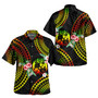 Guam Combo Puletasi And Shirt Polynesian Pattern Reggae Color Hibiscus Flowers