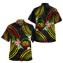 Hawaii Combo Short Sleeve Dress And Shirt Polynesian Pattern Reggae Color Hibiscus Flowers