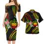 Samoa Combo Short Sleeve Dress And Shirt Polynesian Pattern Reggae Color Hibiscus Flowers