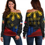 Philippines Filipinos Off Shoulder Sweatshirt Tribal Sport Style