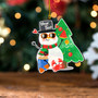 Hawaii Custom Personalised Acrylic And Wooden Ornament Hawaii Acrylic And Wooden Ornament Snowman Happy Holidays