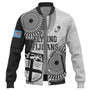 Copy of Fiji Baseball Jacket Flying Fijians Rugby Tribal Pattern With Shield 2023