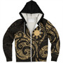 Philippines Filipinos Sherpa Hoodie Polynesian Tribal Pattern Simple Style Gold