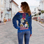 Samoa Off Shoulder Sweatshirt Manuia Le Kirisimasi Rugby Santa Style