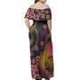 Hawaii Polynesian Pattern Combo Dress And Shirt Plumeria In Wave