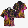 Chuuk Polynesian Pattern Combo Dress And Shirt Plumeria In Wave