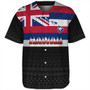 Hawaii Baseball Shirt Flag And Map Kakau Pattern