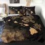 Hawaii Comforter Turtle Hibiscus Map Polynesian Family Gold