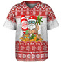 Hawaii Baseball Shirt Santa Surfing Merry Christmas Kanaka Maoli