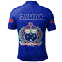 Samoa Polo Shirt Floral Ulafala Lei Style Blue