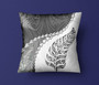 New Zealand Pillow Cover Silver Fern Maori Pattern