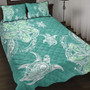Hawaii Quilt Bed Set Polynesian Pattern Plumeria Turtles
