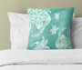 Hawaii Pillow Cover Polynesian Pattern Plumeria Turtles