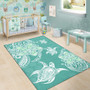 Hawaii Area Rug Polynesian Pattern Plumeria Turtles