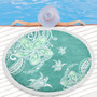 Hawaii Beach Blanket Polynesian Pattern Plumeria Turtles