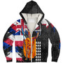 Hawaii Sherpa Hoodie  Hawaii King Grunge Style Color Flag Style