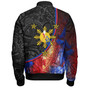 Philippines Filipinos Bomber Jacket Filipinos Sun Grunge Background Style