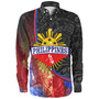 Philippines Filipinos Long Sleeve Shirt Filipinos Sun Grunge Background Style