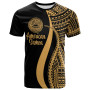 American Samoa T-Shirt Gold - Polynesian Tentacle Tribal Pattern 1