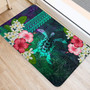 Hawaii Door Mat Sea Turtle Abstract Background With Tropical Flowers Hibiscus And Plumeria