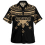 Philippines Filipinos Hawaiian Shirt Filipinos Sun Tribal Tattoo Gold Color Style