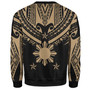 Philippines Filipinos Sweatshirt Filipinos Sun Tribal Tattoo Gold Color Style