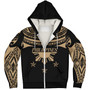 Philippines Filipinos Sherpa Hoodie Filipinos Sun Tribal Tattoo Gold Color Style